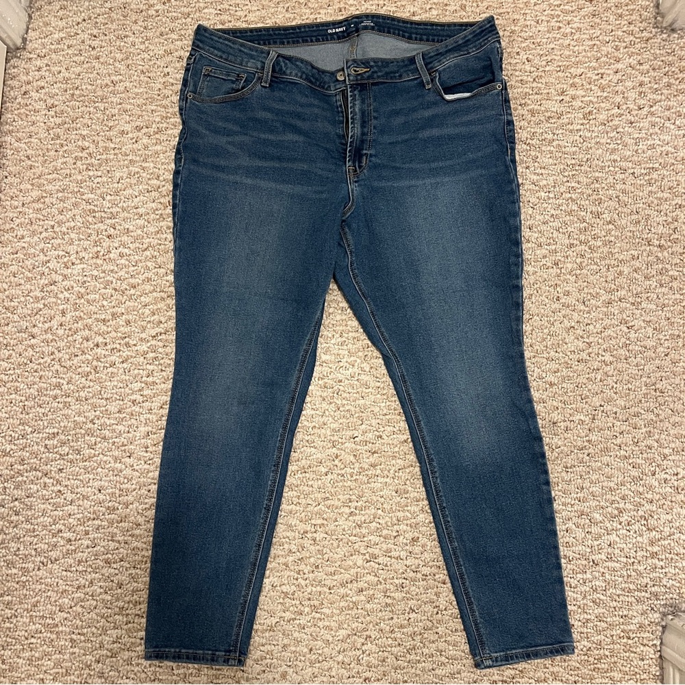 Old Navy mid rise rockstar super skinny Blue Jeans with Stretch